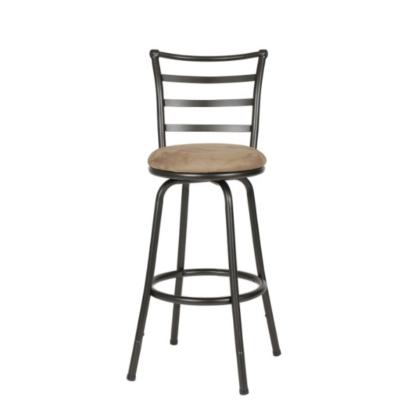 Roundhill Furniture Round Seat Bar/Counter Height Adjustable Metal Bar Stool only $36.99