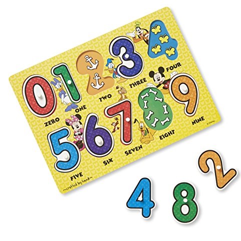 Melissa & Doug Disney Mickey Mouse Numbers Wooden Peg Puzzle (10 pcs), Only $5.88