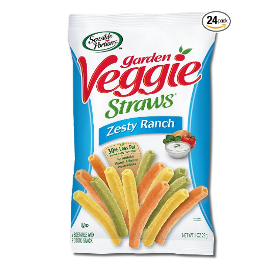 Sensible Portions Garden Veggie Straws, Zesty Ranch, 1 Ounce (Pack of 24)  only $11.10