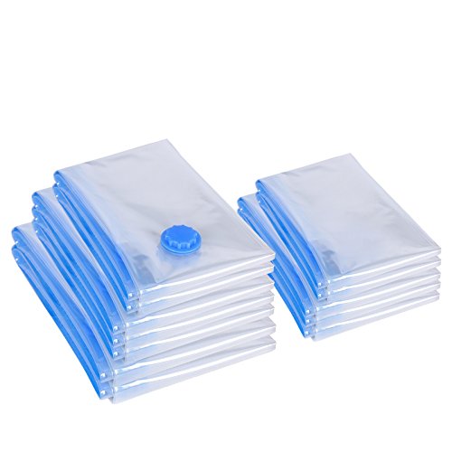 SONGMICS 12 Pack Space Saver Bags Vacuum Seal Storage Bags Multi-size with 5 Roll-up Travel Bags ULVB12A, Only$8.99 after using coupon code