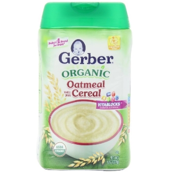 Gerber Organic Single-Grain Oatmeal Baby Cereal, 8 oz (Pack of 6) $11.51 FREE Shipping on orders over $35