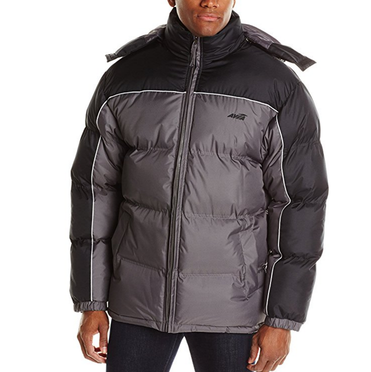 Avia Men's Front-Zip Color-Block Puffer Jacket with Detachable Hood only $19.77