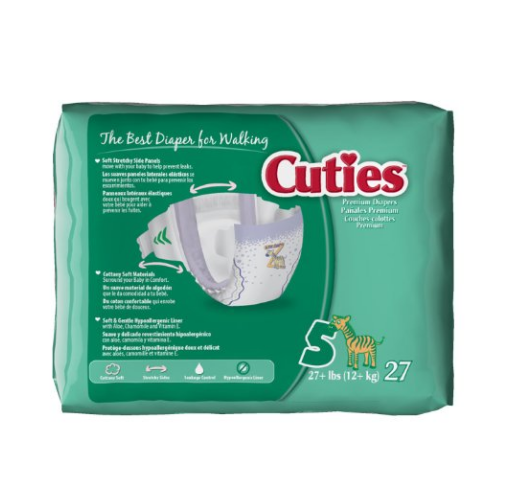 Cuties Baby Diapers (Size 5, 27-Count), Pack of 4 only $7.29