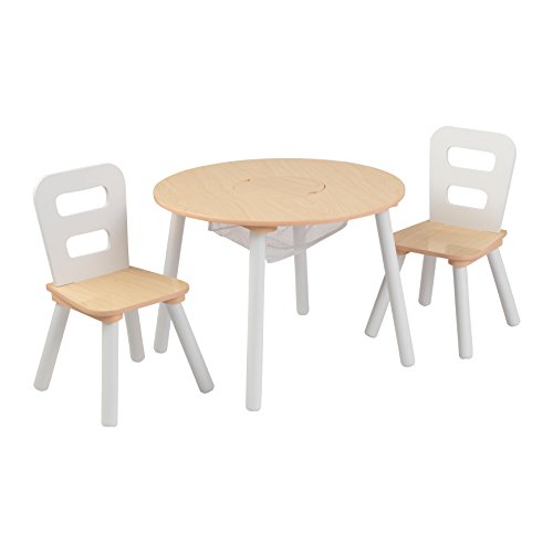 KidKraft Round Table and 2 Chair Set, White/Natural, Only $34.29, free shipping
