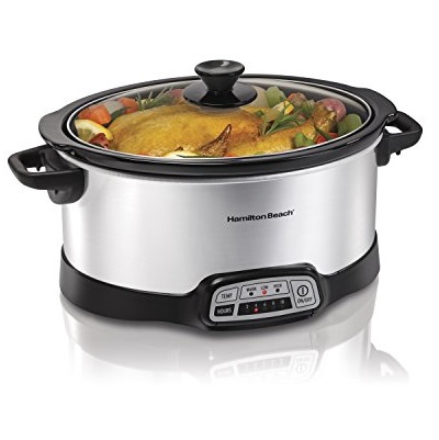 Hamilton Beach 33473 Programmable Slow Cooker, 7-Quart, Silver, Only $24.96