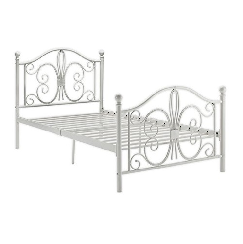 DHP Bombay Metal Bed, Twin, White, Only $97.11, You Save $78.89(45%)