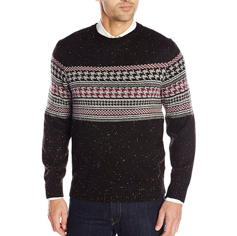 IZOD Men's Houndstooth Chest-Stripe Sweater only $14.17
