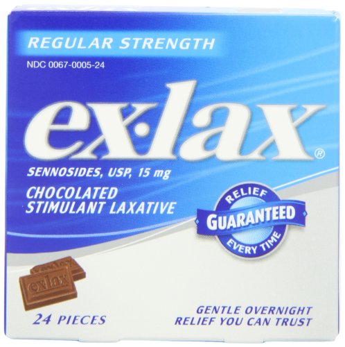 Ex-lax  Regular Strength Chocolated, 24 Count Box, Only $4.48
