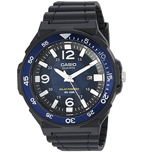 Casio Men's 'Solar Powered' Quartz Resin Automatic Watch, Color:Black (Model: MRWS310H-2BV), only $35.96