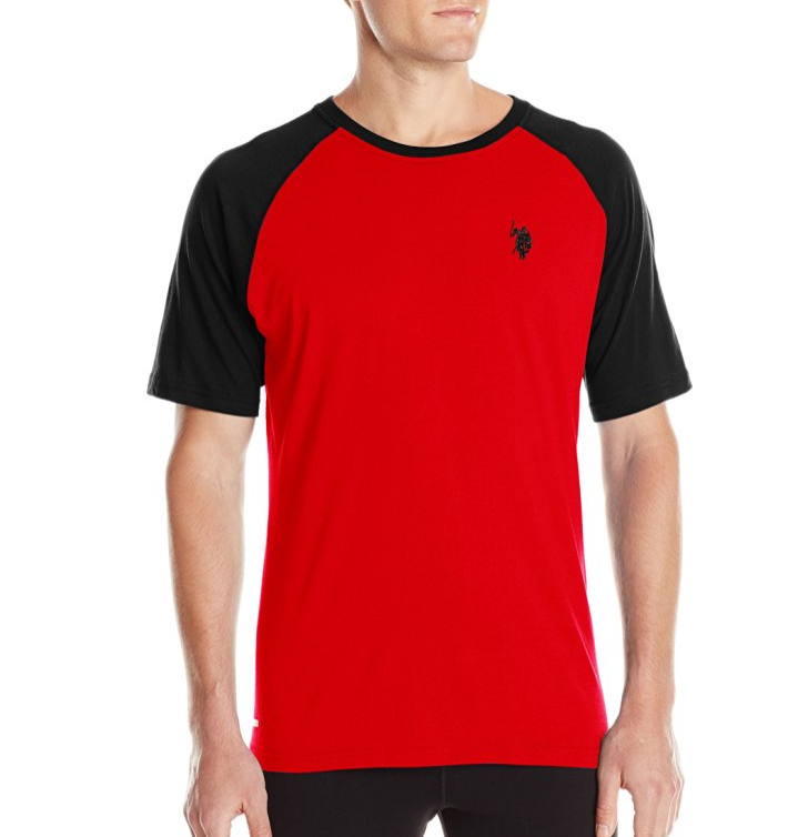 U.S. Polo Assn 男士拼色短袖T恤衫，現僅售$6.34