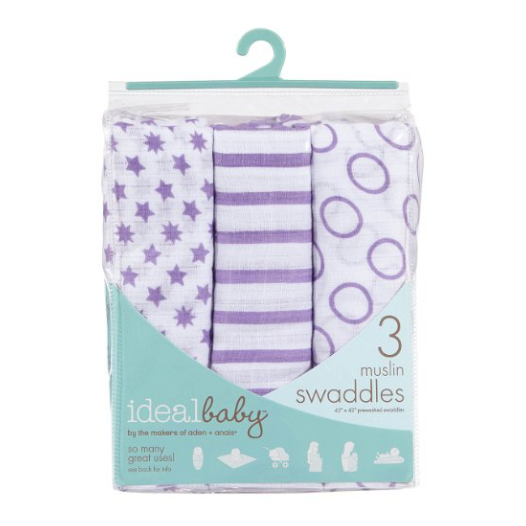 ideal baby by the makers of aden + anais 3 Piece Swaddle, Cherub only $15.99