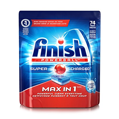 Finish Max in 1 Powerball, 74 Tablets, Super Charged Automatic Dishwasher Detergent, Fresh Scent , only $7.79, free shipping after clipping coupon and using SS