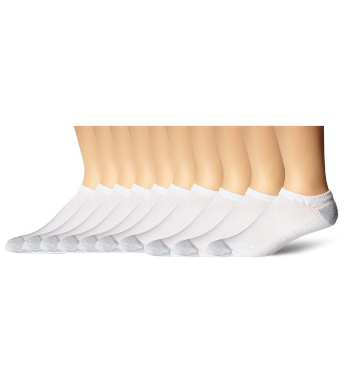 Hanes Men's 10 Pack Ultimate No Show Socks, White, 10-13 (Shoe Size 6-12) only $6.99