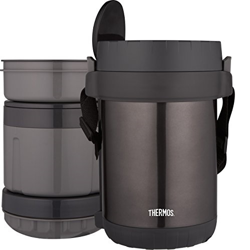 THERMOS All-In-One Vacuum Insulated Stainless Steel Meal Carrier with Spoon, Smoke, only $34.89 after clipping coupon
