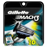 Gillette Mach3吉列風速3剃鬚刀刀頭，10個，原價$28.99，點擊Coupon后僅售$13.65，免運費