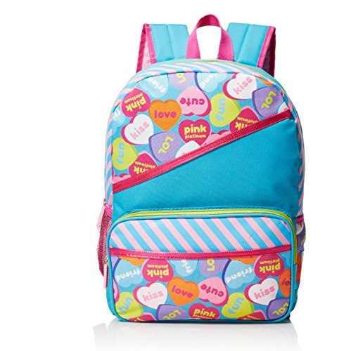 Pink Platinum Girls' Candy Hearts 16 inch Backpack, Pink, Only $6.60, You Save $28.39(81%)