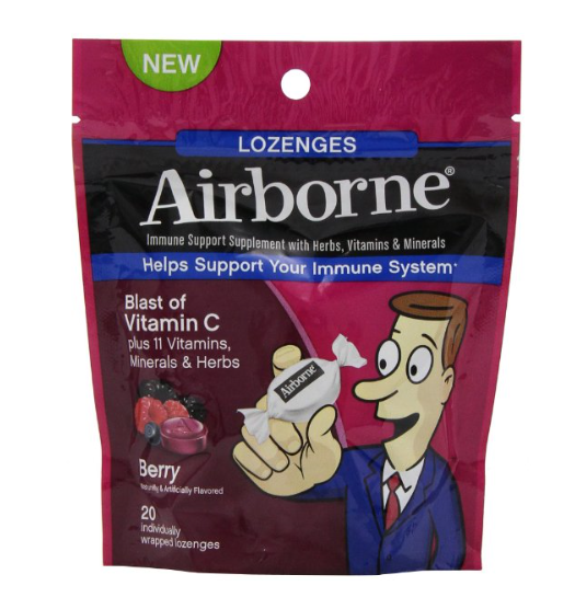Airborne Vitamin C 1000mg Immune Support Supplement, Lozenges, Berry Flavor, 20 Count  only $3.07