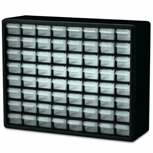 Akro-Mils 10164 64 Drawer Plastic Parts Storage Hardware and Craft Cabinet, 20-Inch by 16-Inch by 6-1/2-Inch, Black, Only$27.95