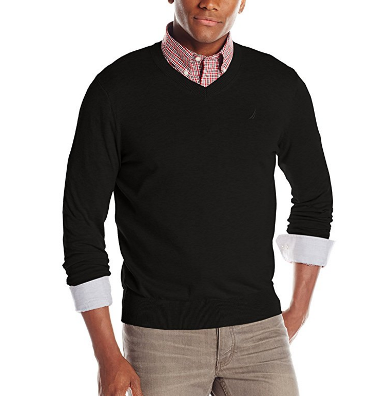 Nautica Men's Solid V Neck Sweater only $28.50