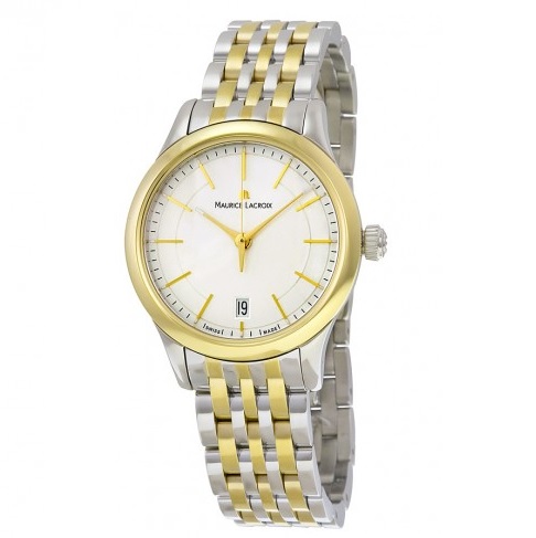 MAURICE LACROIX Les Classiques Date Silver Dial Two-tone Ladies Quartz Watch Item No. LC1026-PVY13-130, only  $299.99, free shipping after using coupon code