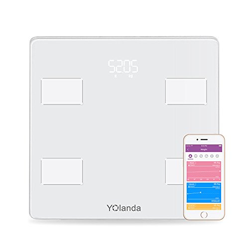 Yolanda Precision Smart Body Scale Bluetooth Tracks BMI BMR Bone Mass Fat Monitor Scale with Smartphone App Body Scale Analyzer, Only $39.99