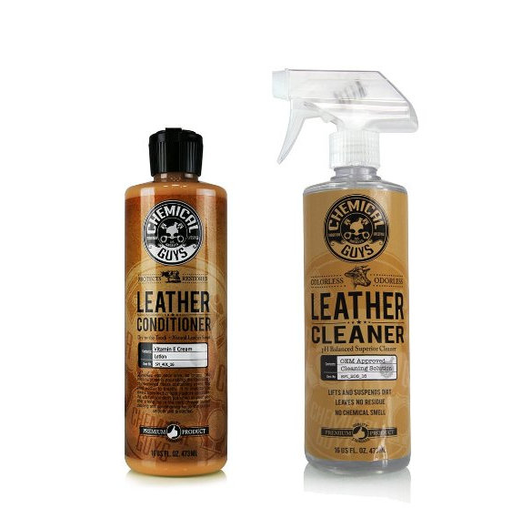 Chemical Guys SPI_109_16 Leather Cleaner and Conditioner Complete Leather Care Kit (16 oz) (2 Items) only $13.59