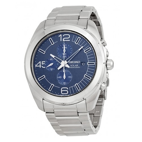 SEIKO Solar Chronograph Blue Dial Stainless Steel Men's Watch Item No. SSC201, only $94.99, free shipping after using coupon code