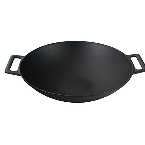 Cast Iron Shallow Concave Wok, Black - by Utopia Kitchen, Only $16.99