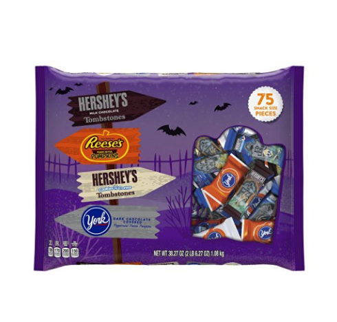 HERSHEY'S Halloween Snack Size Assortment (38.27-Ounce Bag, 75 Pieces) only $7.01 via clip coupon