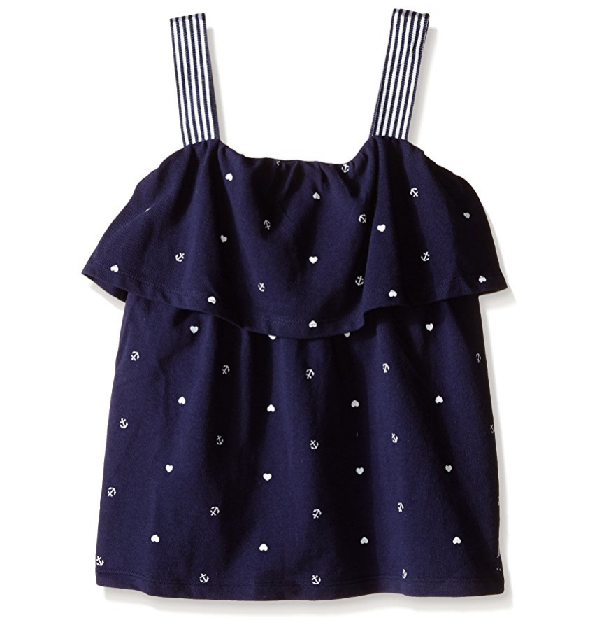 Nautica Girls' Printed Pique Tank with Ribbon Straps only $5.77