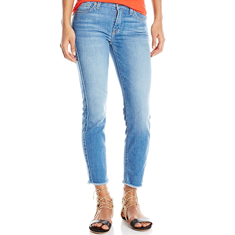 7 For All Mankind Women's Kimmie Crop with Raw Hem Jean In Vivid Authentic Blue $47.35 FREE Shipping on orders over $49