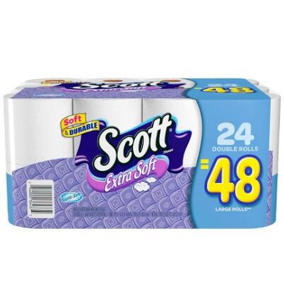 Target現有購買2包Scott超柔軟24雙層衛生紙  特價僅售$16.98+$5禮卡