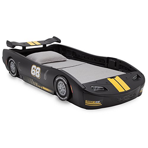 Delta Children Turbo Race Car Twin Bed, Black, Only $169.99, You Save $30.00(15%)