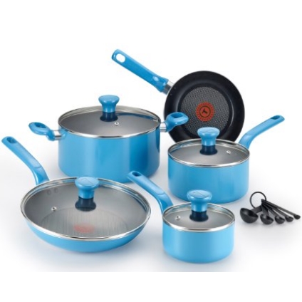 T-fal C512SE Excite Nonstick Thermo-Spot Dishwasher Safe Oven Safe PFOA Free Cookware Set, 14-Piece, Blue $43.65 FREE Shipping