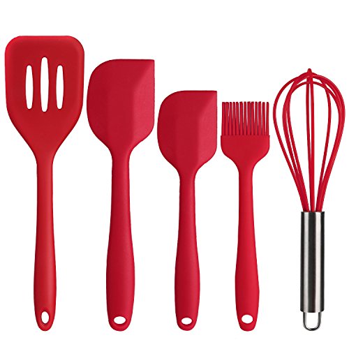 Deik Premium Silicone Kitchen Utensils Set, 5 piece of Hygienic Non-stick Durable and High Temp Cooking Utensils, Only $5.99 after using coupon code