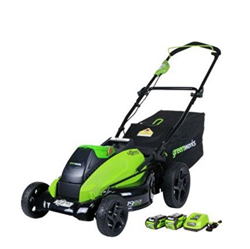 GreenWorks 2500502 G-MAX 40V 19-Inch Cordless Lawn Mower, (1) 4Ah (1) 2Ah Batteries and Charger Included, Only $273.19