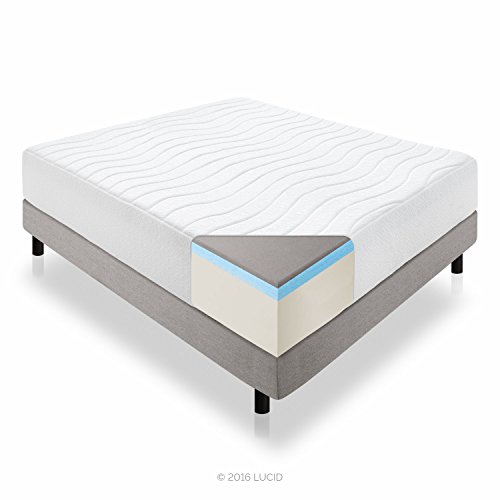 LUCID 14 Inch Plush Memory Foam Mattress - Ventilated Gel Memory Foam + Bamboo Charcoal Infused Memory Foam - CertiPUR-US Certified - 25-Year Warranty - Queen, Only $419.98, free shipping