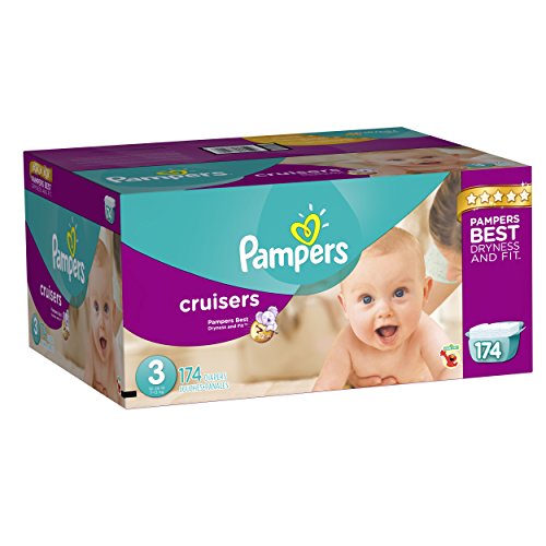 Pampers Cruisers Diapers Economy Plus Pack, Size 3, 174 Count, Only $23.59, free shipping after clipping coupon and using SS