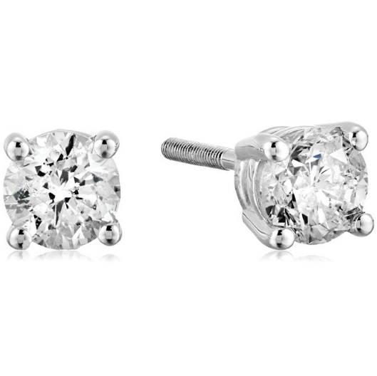 1/2 cttw 14k White Gold Diamond Earrings with Screw Backs (J-K Color, I2-I3 Clarity) $199.99 FREE Shipping