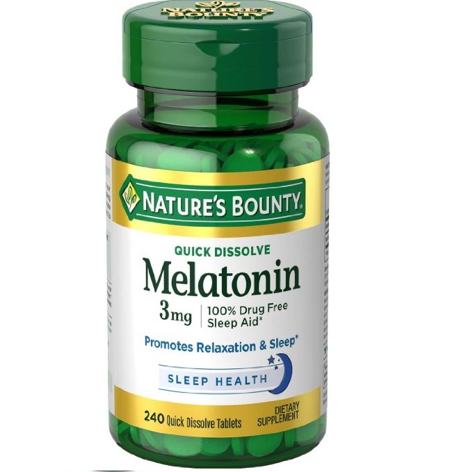 Nature’s Bounty Melatonin 3mg, 100% Drug Free Sleep Aids for Adults, Supports Relaxation and Sleep, Dietary Supplement, 240 Count, Only $6.99, free shipping after using SS