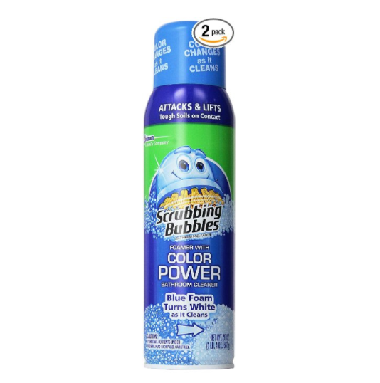 Scrubbing Bubbles Bathroom Cleaner Aerosol Color Change (Pack Of 2)  only $7.59 via clip coupon