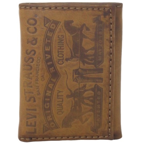 Levi's Men's Leather 2 Horse Logo Trifold Wallet, Cognac, One Size, Only $16.99 after automatic discount at checkout.