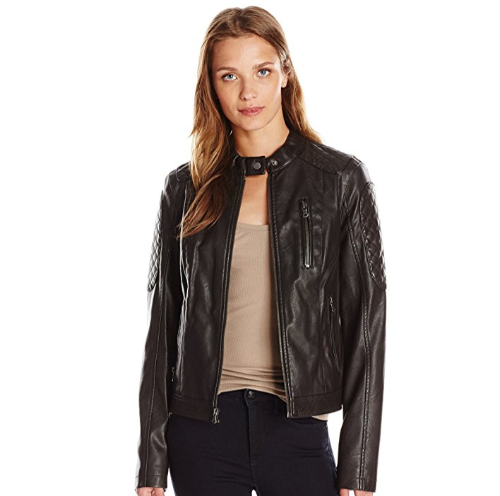 Levi's Women's Faux-Leather Moto Jacket with Quilted Panels only $70， Free Shipping