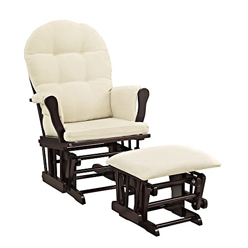 销量第一！ 史低价！Windsor 带脚凳摇椅套装 espresso色椅子+米色软垫，原价$139.98，现仅售$129.00，免运费