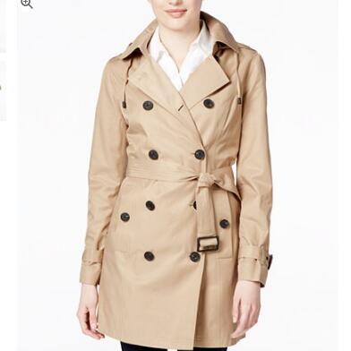 MICHAEL Michael Kors Double-Breasted Hooded Trench Coat  $101.99