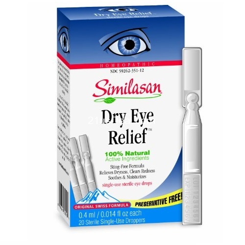 Similasan Preservative-Free Dry Eye Relief Eye Drops, .014-Ounce Single-Use Droppers in 20-Count Boxes, only $6.27, free shipping