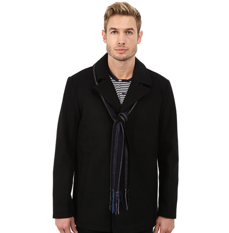 6PM: Perry Ellis Wool Carocat w/ Scarf only $50, Free Shipping