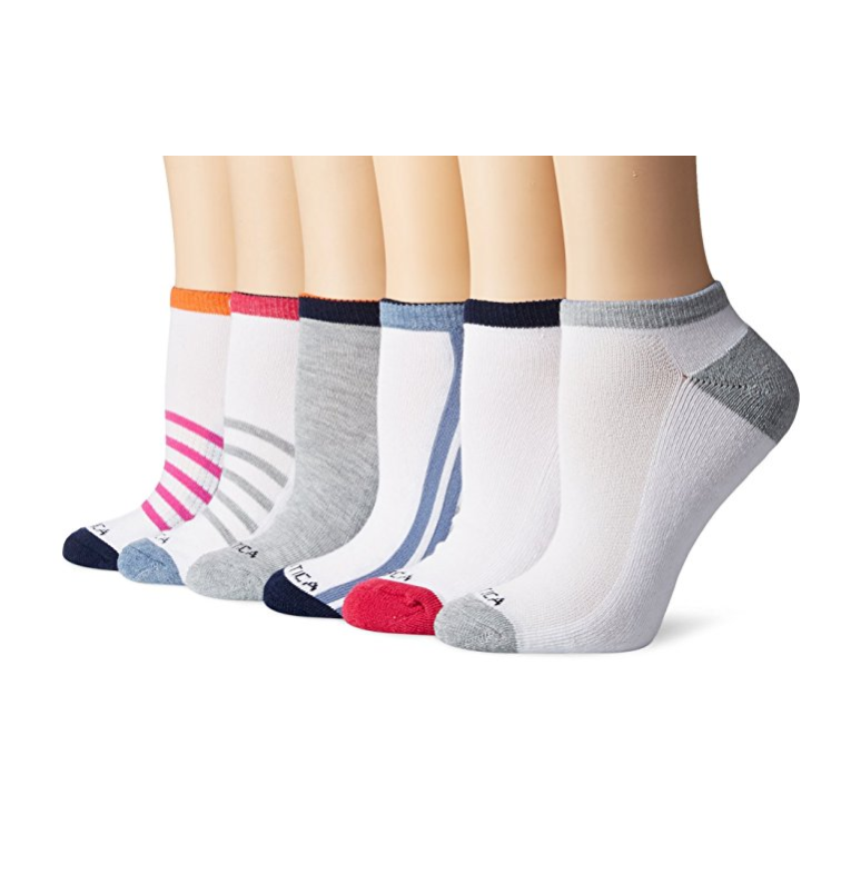 Nautica Women's Mesh with Contrast Welt Half Cushion Sport (Pack of 6) only $6.35