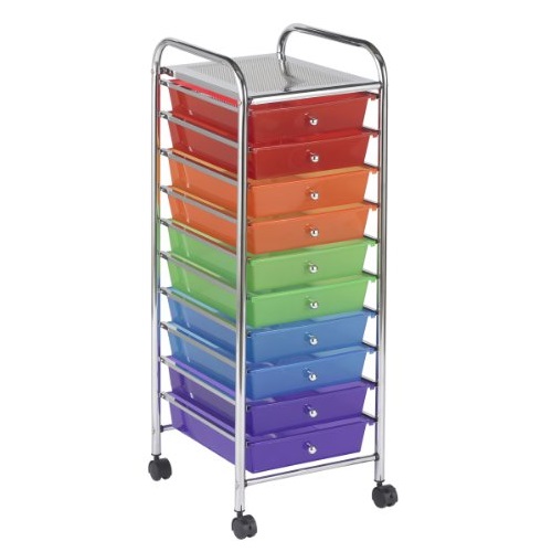 ECR4Kids 10-Drawer Mobile Organizer, Assorted Colors, Only $29.99, free shipping
