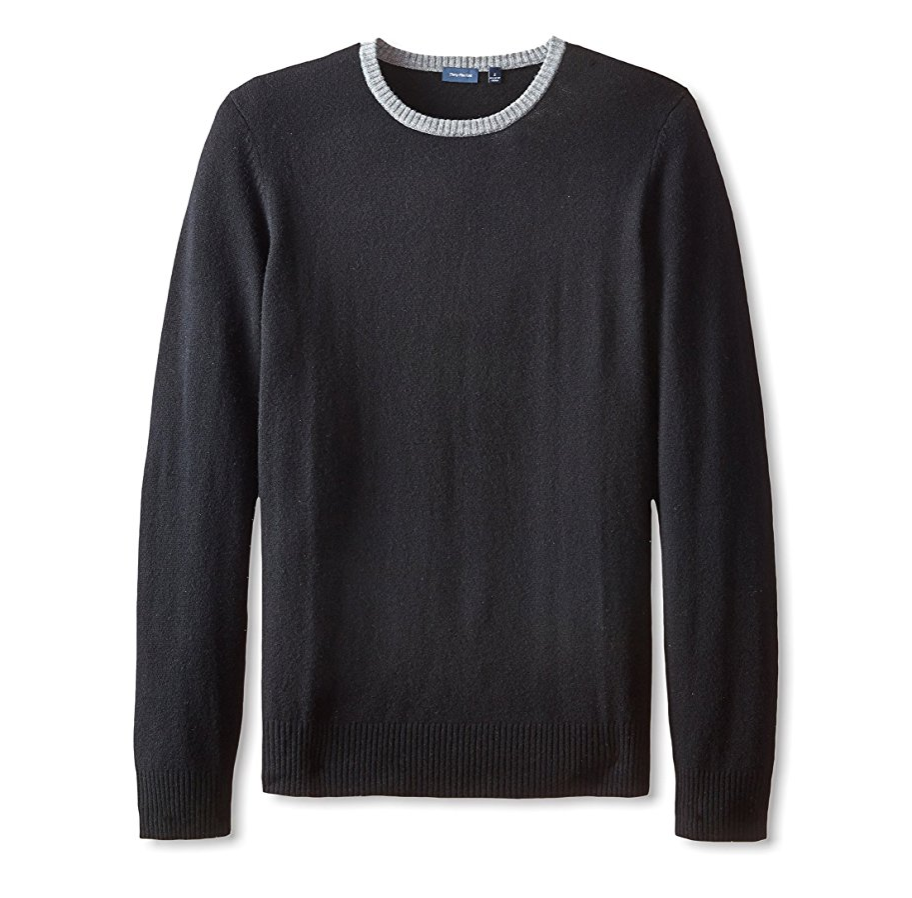 Thirty Five Kent Men's Wool/Cashmere Contrast-Collar Crew-Neck Sweater only $32.34